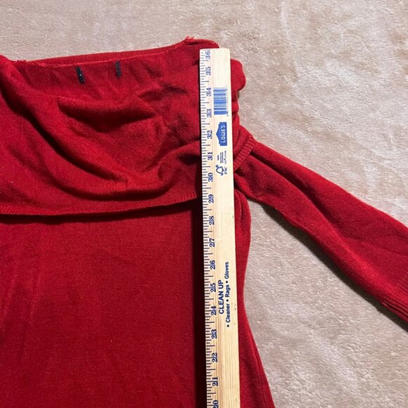 Connection Apparel Women‎ Medium Red Knit Form Fit Stretch Crowl Neck Dress (W) - Picture 7 of 7